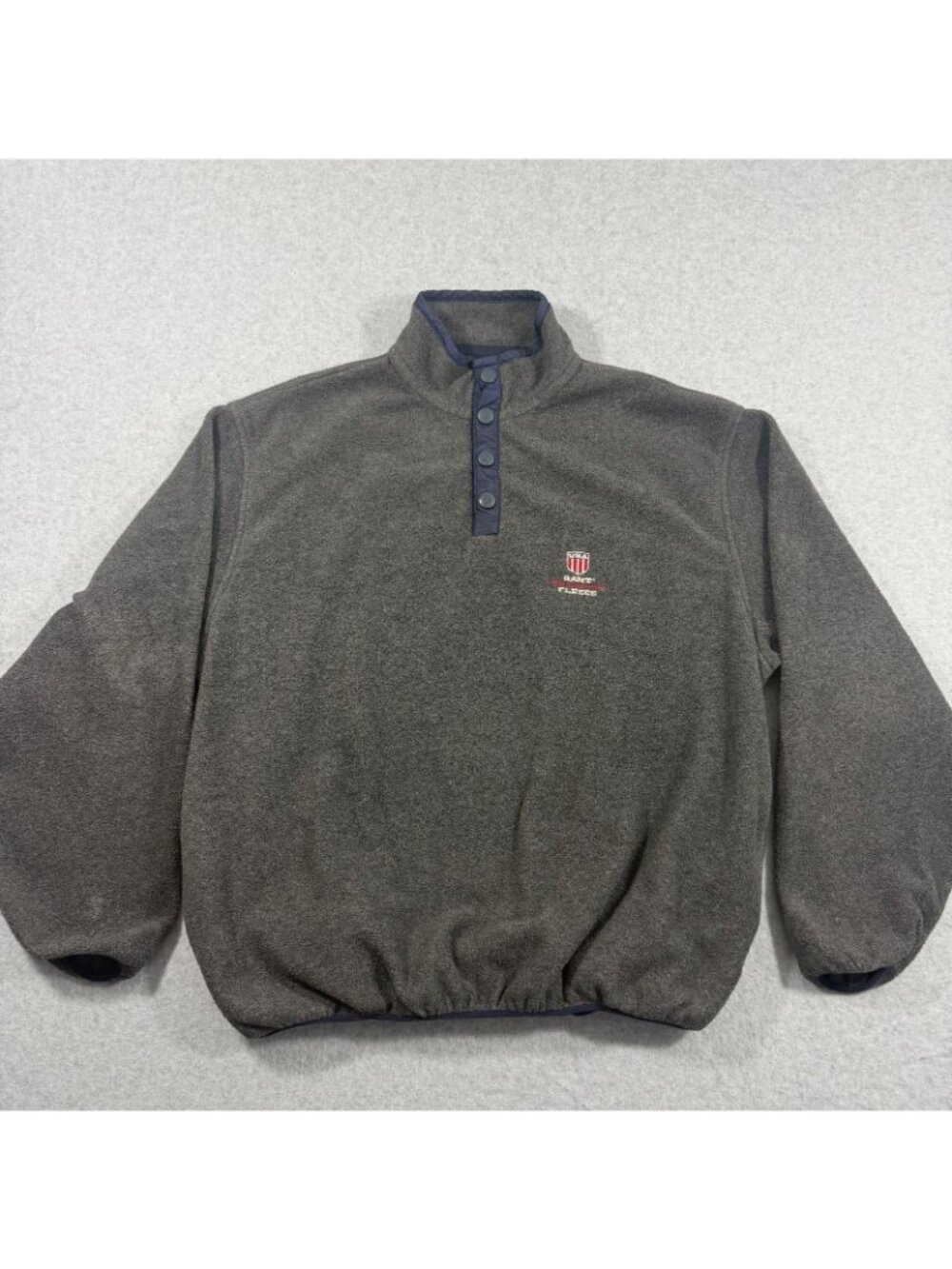 GANT Rugger USA Technical Fleece Pullover Snap Mock Neck Gray Men’s Large - Picture 3 of 7